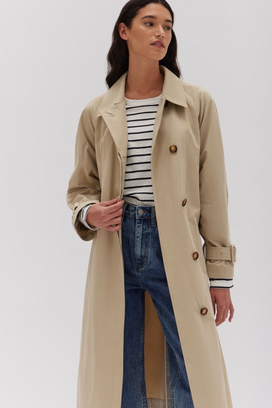 Wholesale Assembly Label Alessandra Trench Coat - Tan