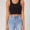 Wholesale Rolla's Jeans Heavy Rib Toni Crop - Black