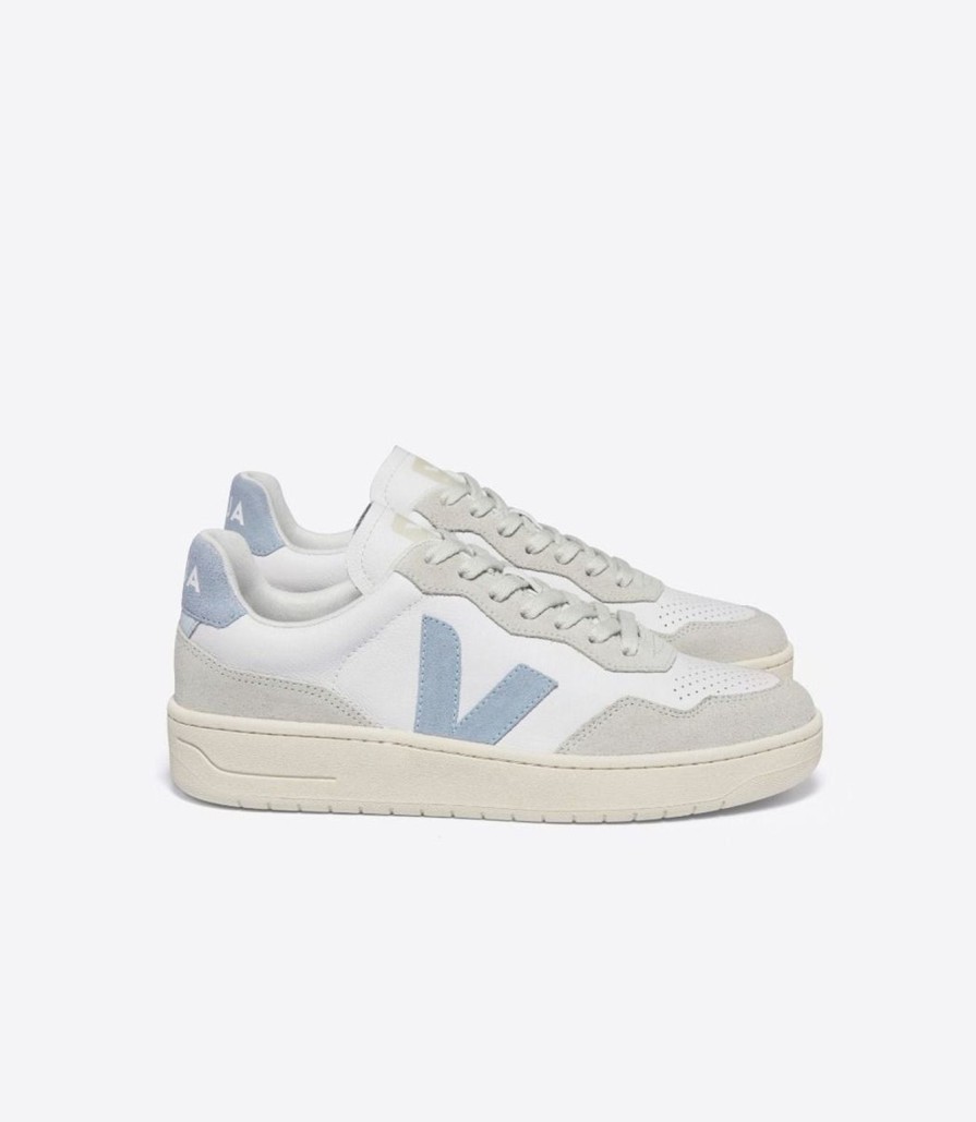 Clearance Veja V-90 O.T Leather - Extra White/ Steel