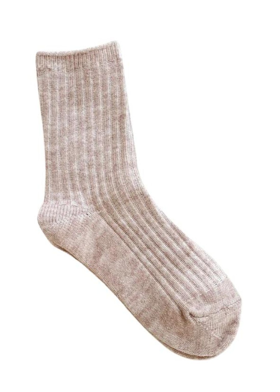 Online Golden Tribe Ribbed Bed Socks - Blush Marle