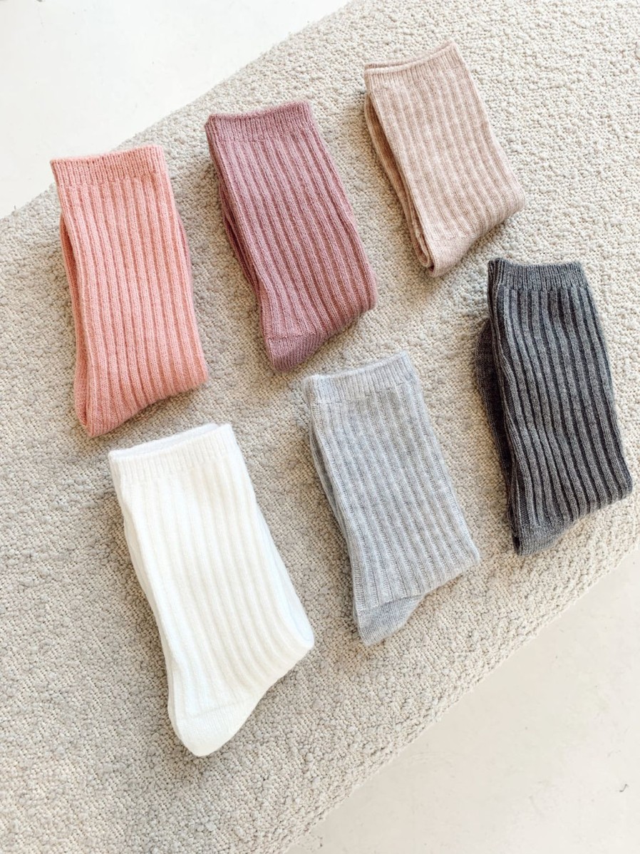 Online Golden Tribe Ribbed Bed Socks - Blush Marle