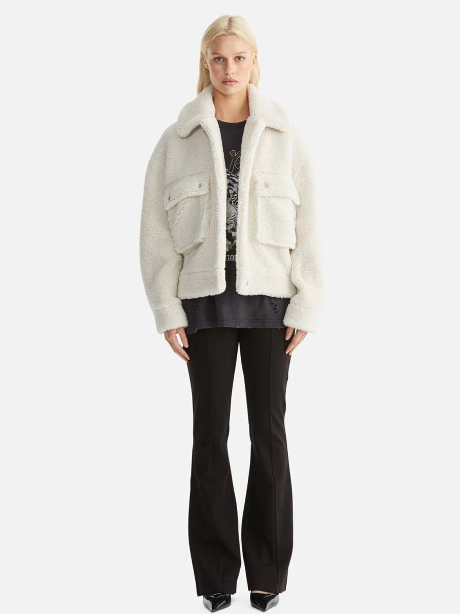 New Ena Pelly Emery Faux Fur Jacket - Bone