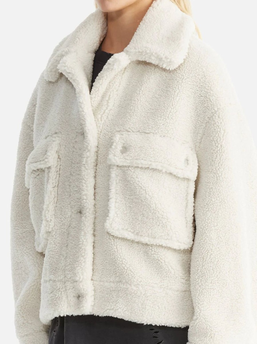 New Ena Pelly Emery Faux Fur Jacket - Bone