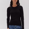 Wholesale Assembly Label Miana Organic Long Sleeve Tee - True Black