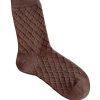 Hot Golden Tribe Plaid Bed Socks - Chocolate