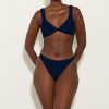 New Hunza G Juno Bikini - Navy/Silver Lurex