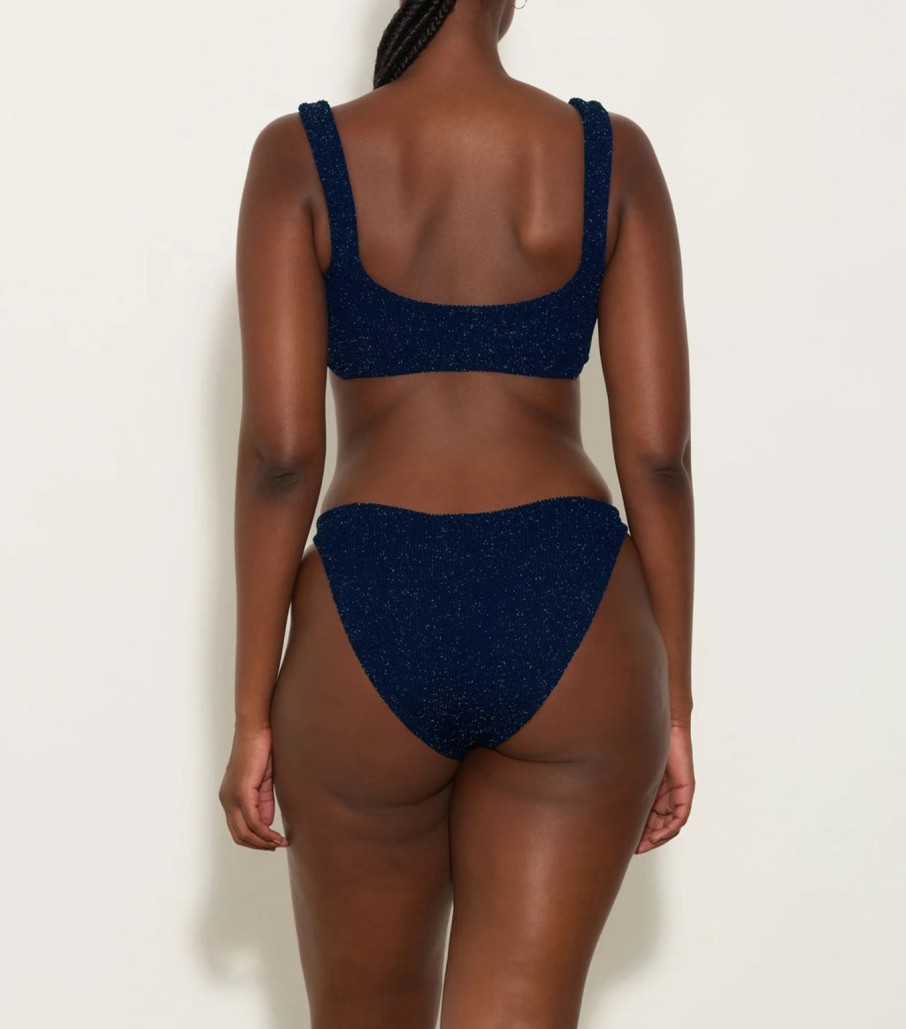 New Hunza G Juno Bikini - Navy/Silver Lurex