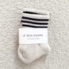 New Le Bon Shoppe Girlfriend Socks - Oatmeal Stripe