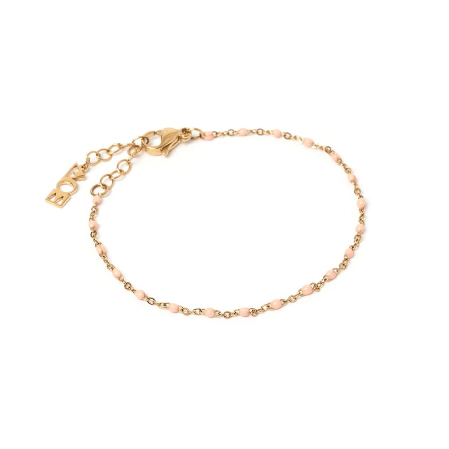 Best Arms of Eve Peggy Gold And Enamel Bracelet - Peach