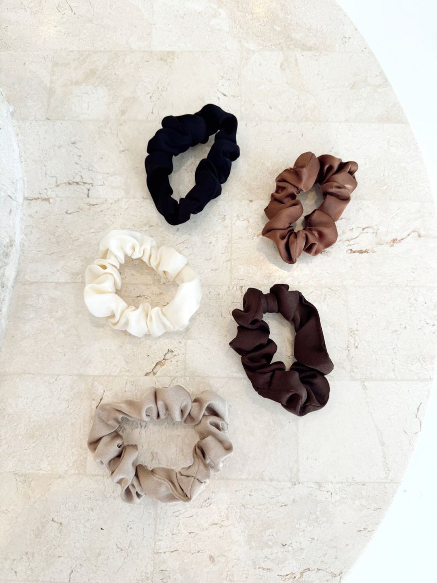 Clearance Golden Tribe Silk Scrunchie Pack - Natural