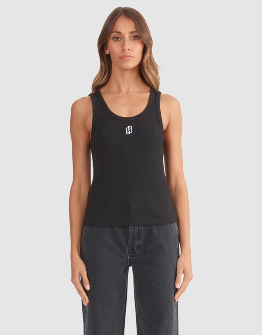 Hot Ena Pelly Kendall Monogram Tank - Black