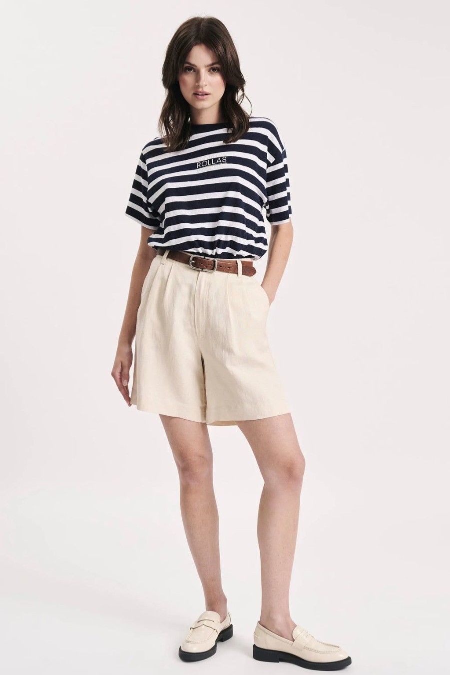 Hot Rolla's Jeans Horizon Linen Short - Biscuit