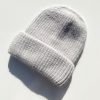 New Golden Tribe Cashmere Ribbed Beanie - Grey