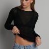 Online Bayse Brand Myles Crew Neck Top - Black