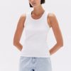 Wholesale Assembly Label Miana Organic Rib Tank - White