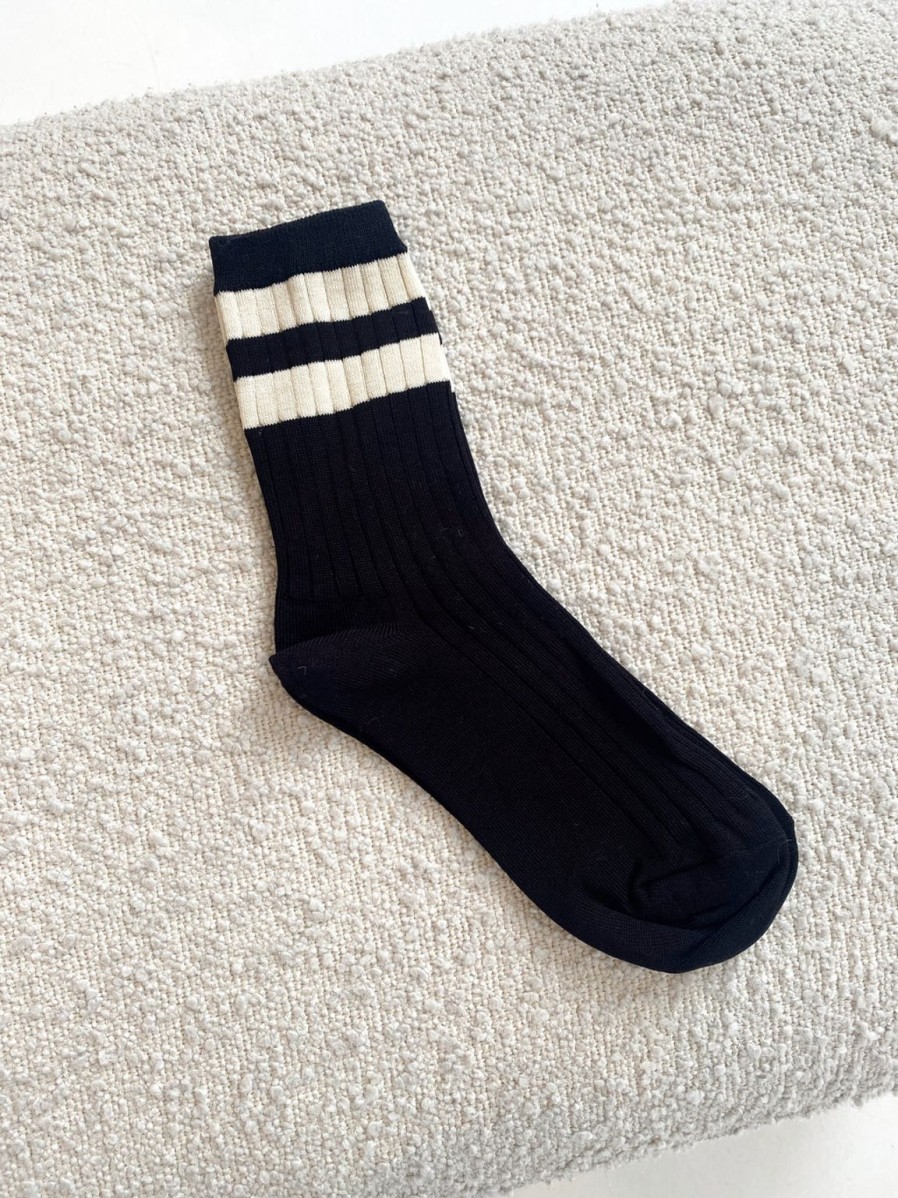 Online Le Bon Shoppe Her Varsity Socks - Black