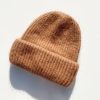 Best Golden Tribe Cashmere Ribbed Beanie - Caramel