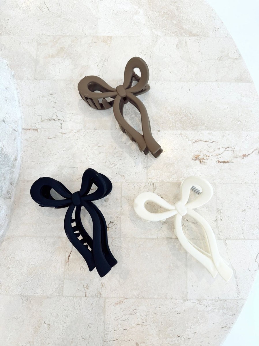 Clearance Golden Tribe Bow Clip - Matte Cream