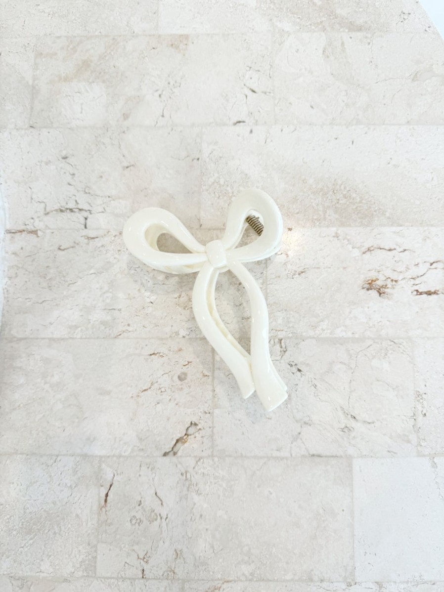 Clearance Golden Tribe Bow Clip - Cream