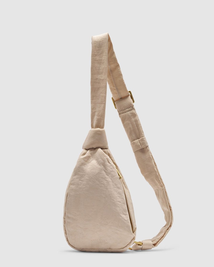 Best Brie Leon Rellino Slouch Crossbody - Oat Crinkle