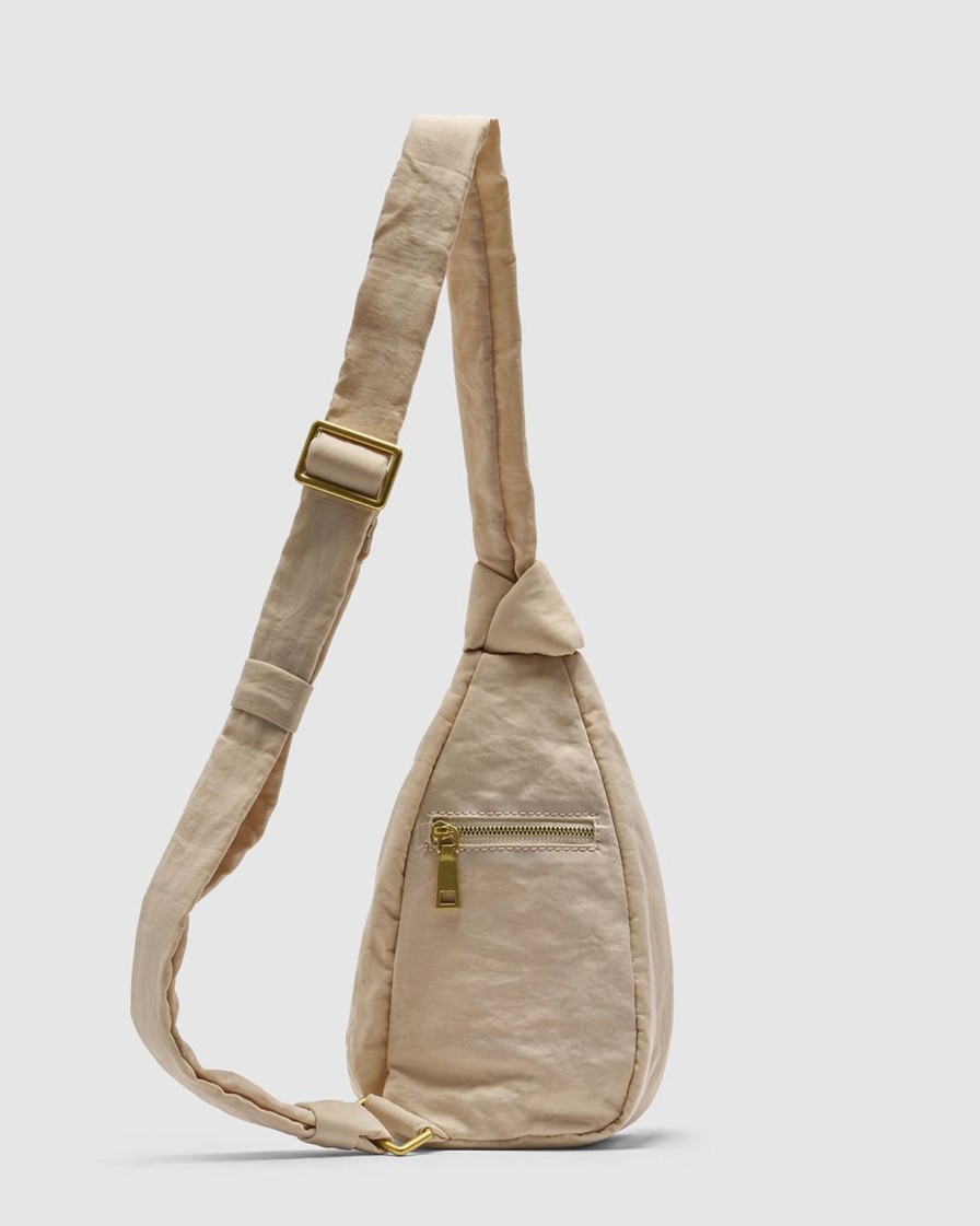 Best Brie Leon Rellino Slouch Crossbody - Oat Crinkle