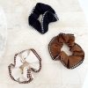 Hot Golden Tribe Large Scrunchie Pack - Natural Check