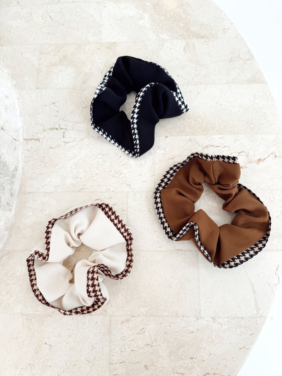 Hot Golden Tribe Large Scrunchie Pack - Natural Check