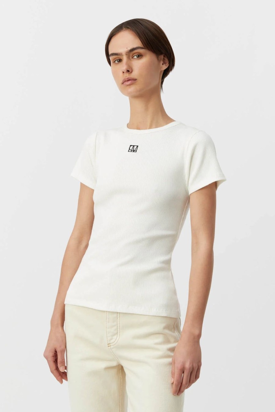 Hot C&M By Camilla and Marc Nora Fitted Tee - Soft White