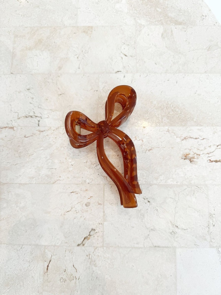 Wholesale Golden Tribe Bow Clip - Caramel