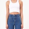 Clearance Rolla's Jeans Heavy Rib Toni Crop - Vintage White