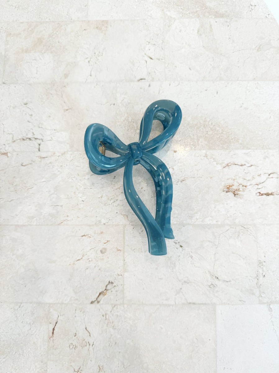 Hot Golden Tribe Bow Clip - Blue