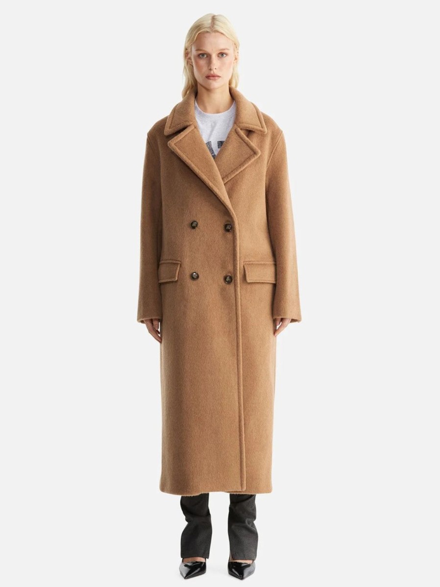 Hot Ena Pelly Lana Wool Coat - Camel