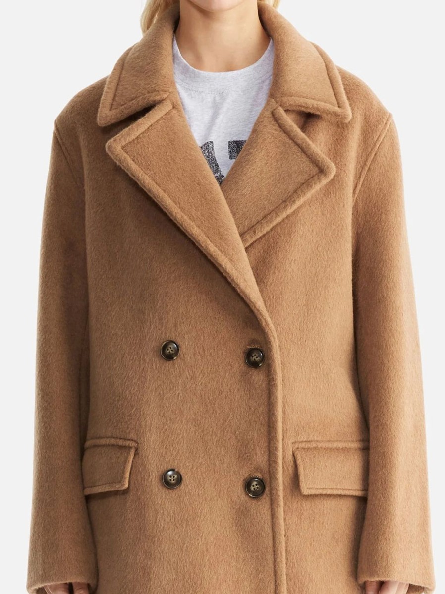 Hot Ena Pelly Lana Wool Coat - Camel