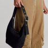 Wholesale Brie Leon Everyday Croissant Bag - Ind. Black Suede