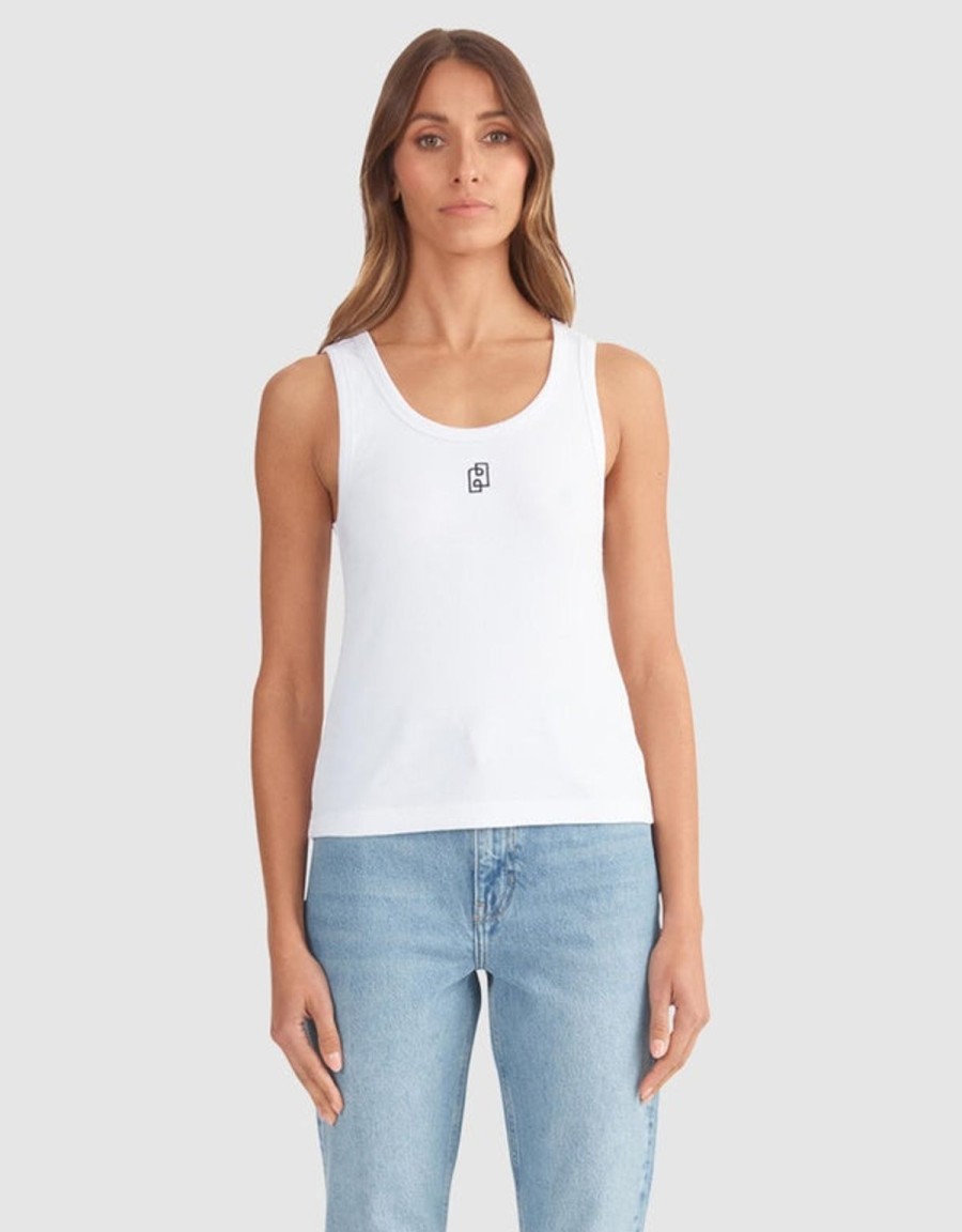 Best Ena Pelly Kendall Monogram Tank - White