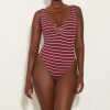 Best Hunza G Celine Swim - Wine/White