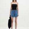 Best Bassike Denim Pull On Mini Short - Light Blue