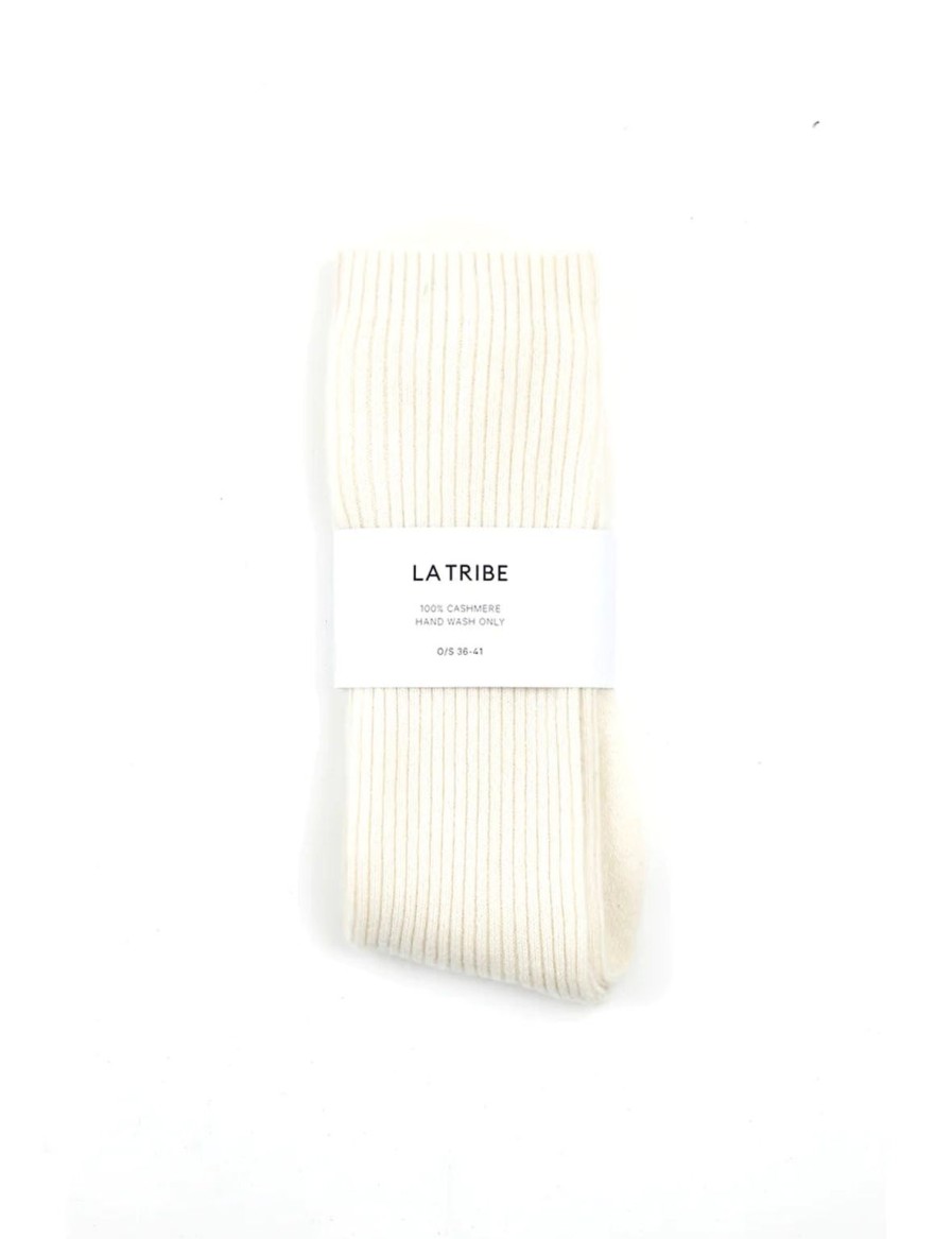 Hot La Tribe Cashmere Bed Sock - Cream