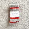 New Le Bon Shoppe Boyfriend Striped Socks - Red Stripe