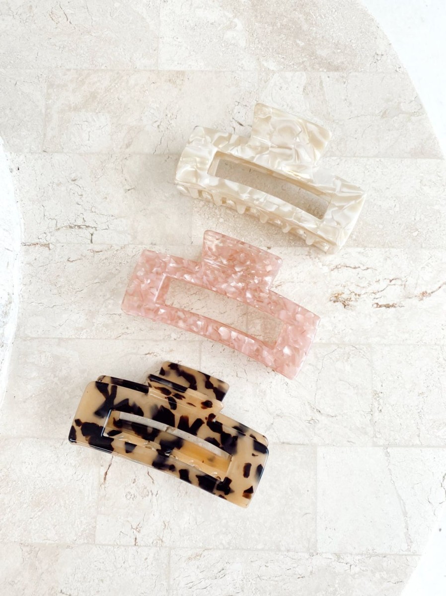 New Golden Tribe Portsea Clip- Pink Marble