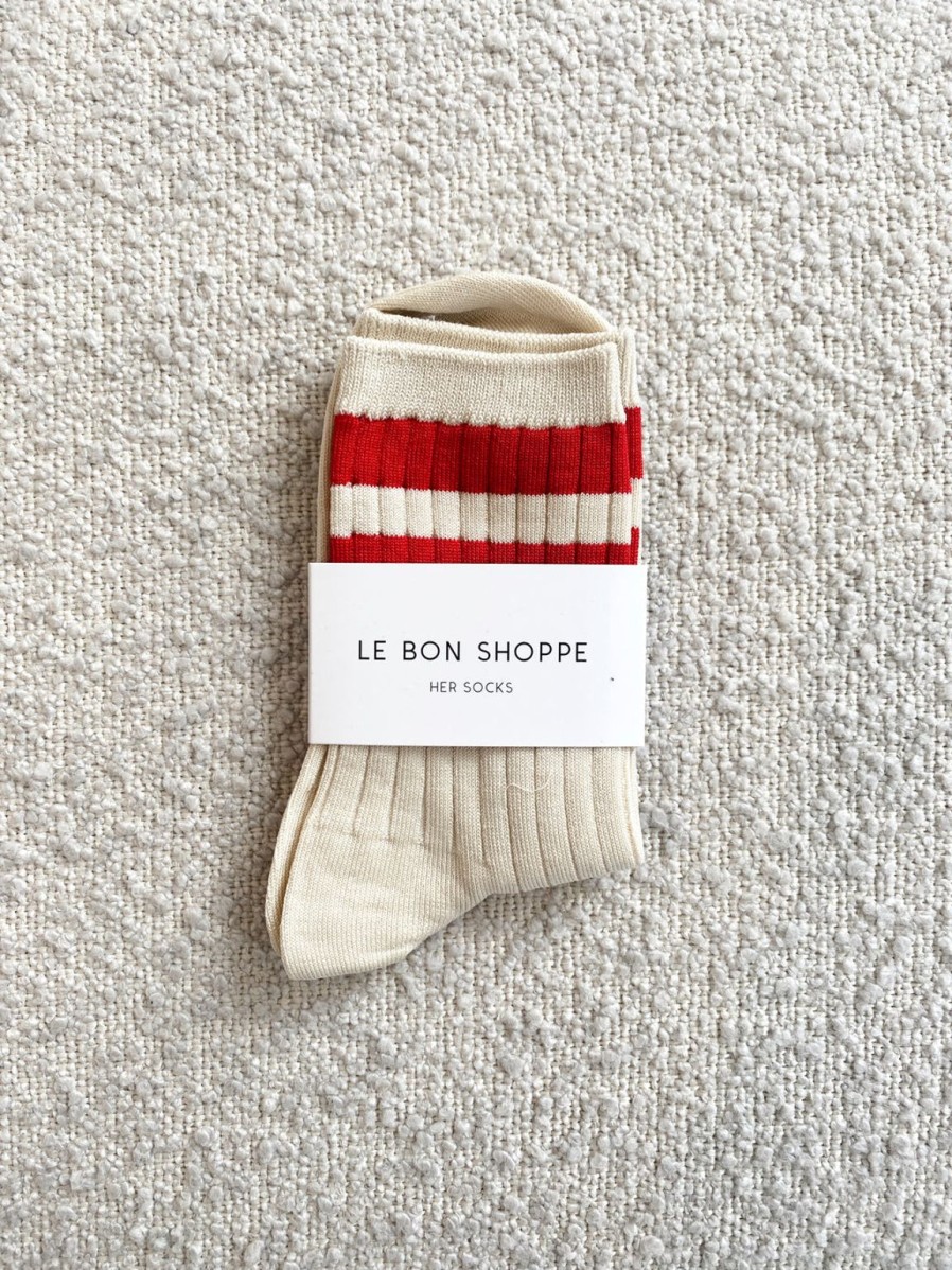 Hot Le Bon Shoppe Her Varsity Socks - Red