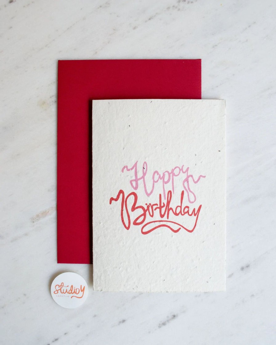 Clearance Studio Y Creative Happy Birthday Card - Pink