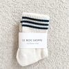 Clearance Le Bon Shoppe Girlfriend Socks - Egret Stripe