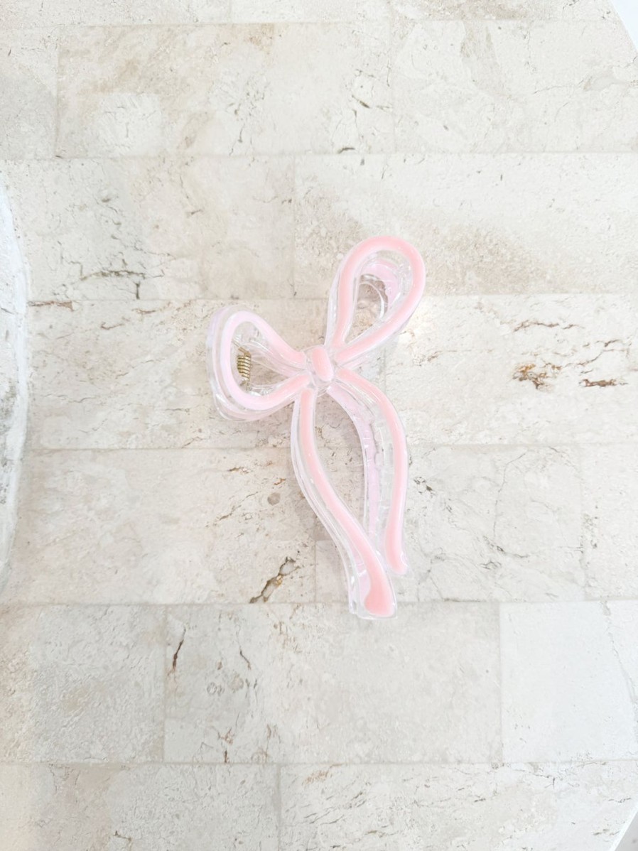 Wholesale Golden Tribe Bow Clip - Pink