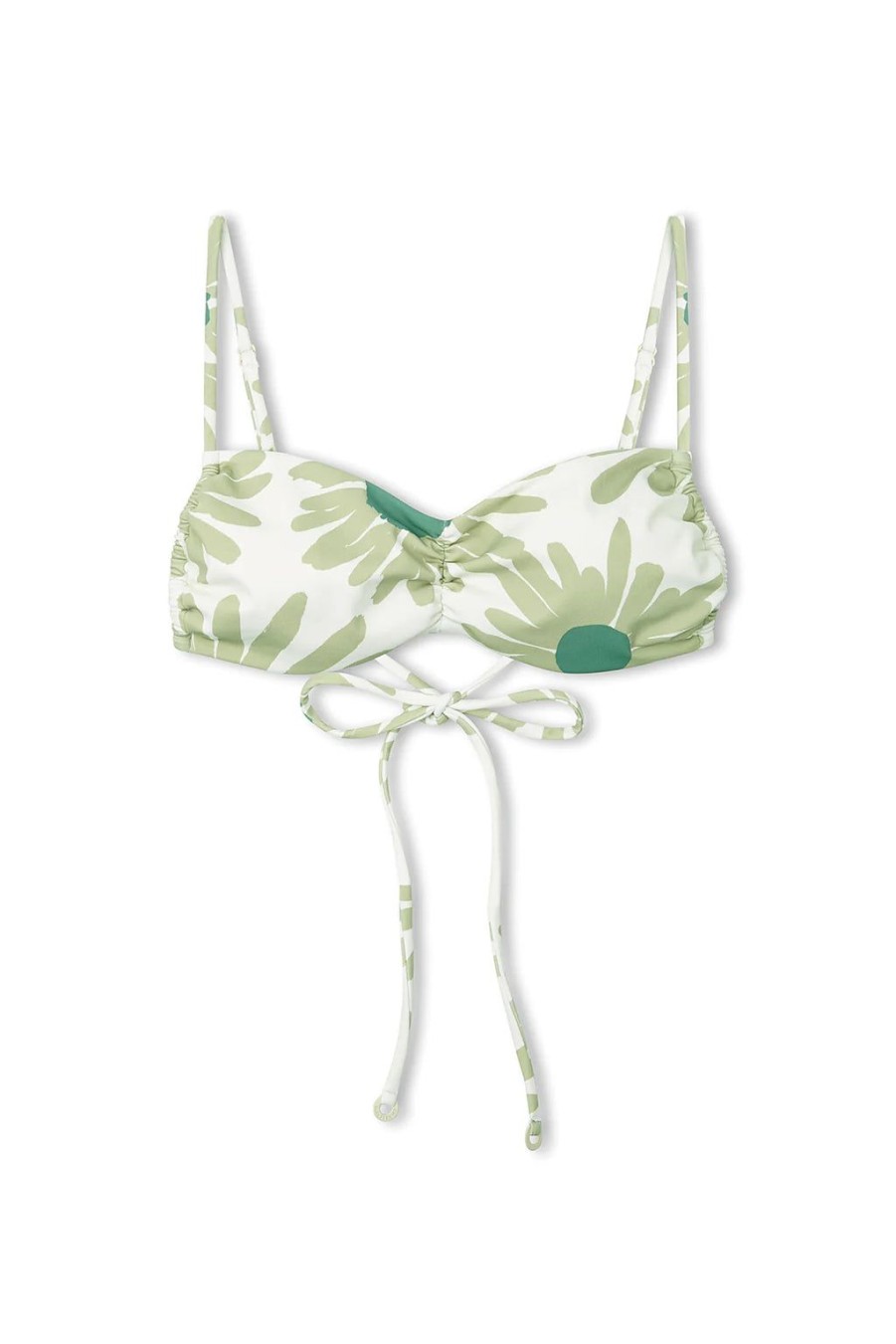 Best Zulu and Zephyr Aloe Flower Ruched Tie Bralette