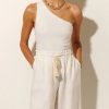 Clearance Kivari Tallulah One Shoulder Tank - Ivory