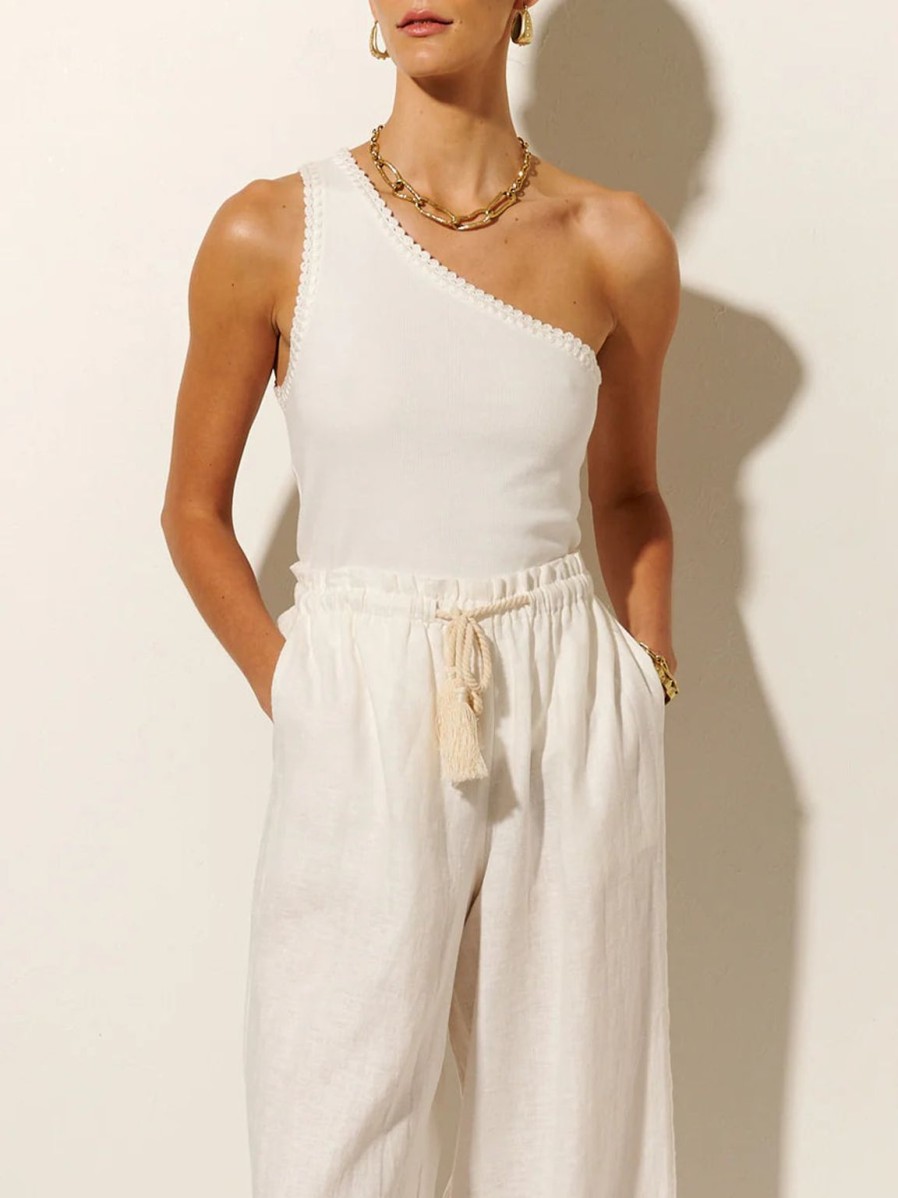 Clearance Kivari Tallulah One Shoulder Tank - Ivory