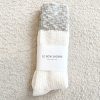 Hot Le Bon Shoppe Colour Block Cottage Socks - White Linen/ Heather Grey