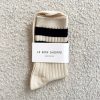 Hot Le Bon Shoppe Her Varsity Socks - Cream Black