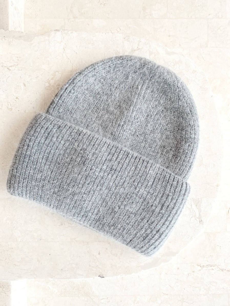 Online Golden Tribe Essential Mohair Beanie - Grey